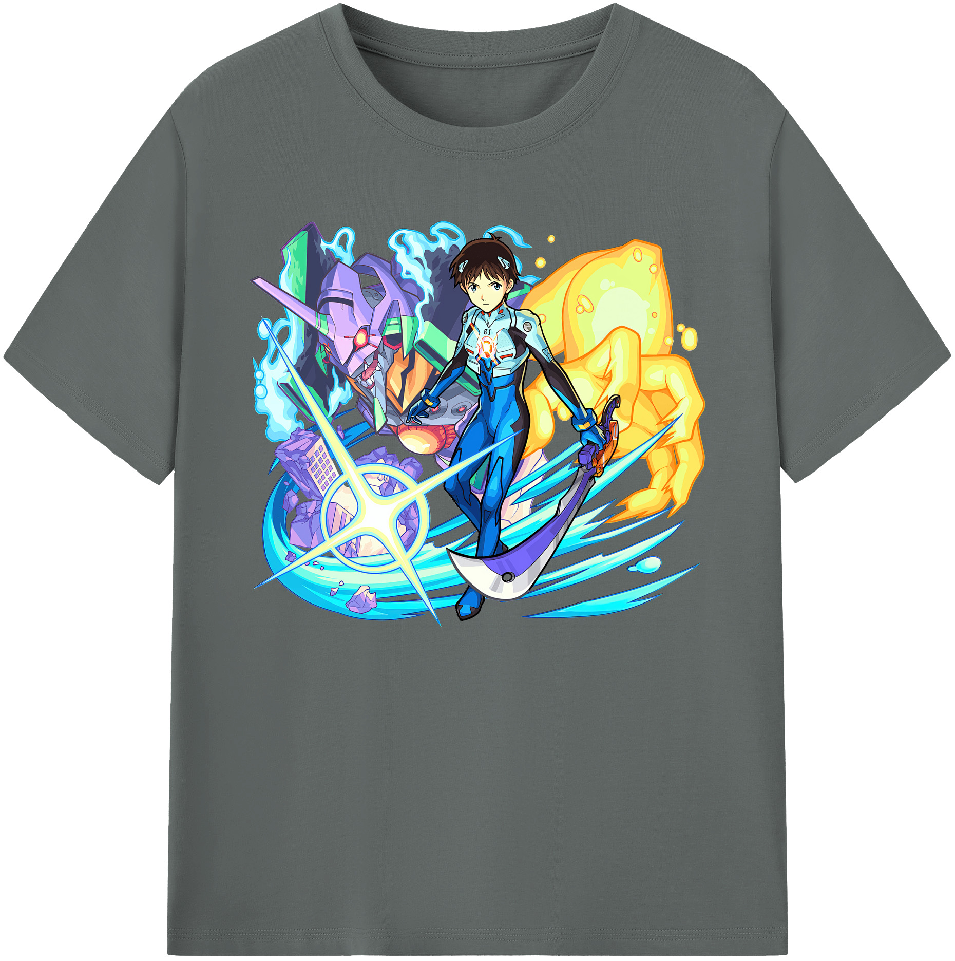（画像用） EVA 新世紀エヴァンゲリオン 綿100％ メンズ半袖Tシャツ｜肌触りやわらか＆通気性